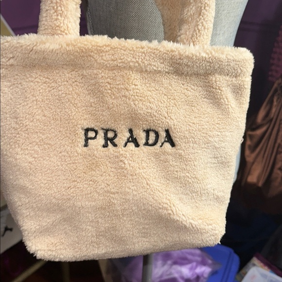 Prada Cream Sherpa Novelty Tote - Picture 9 of 9